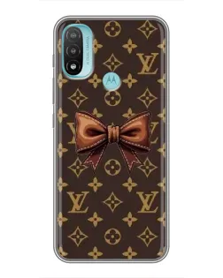 Чехол для Motorola MOTO E40 с картинкой «LV с бантом»