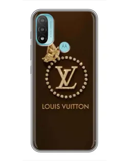 Чехол для Motorola MOTO E40 с картинкой «LV — золотая печать»