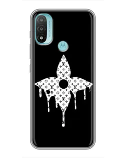Чехол для Motorola MOTO E40 с картинкой «Цветочная монограмма»