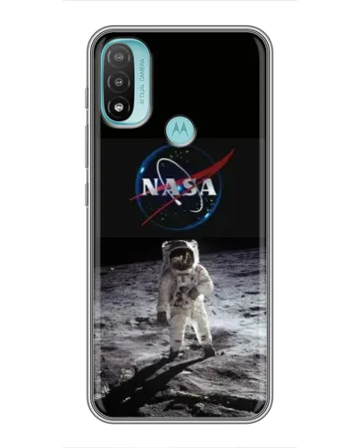 Чехол для Motorola MOTO E40 с картинкой «Астронавт на Луне»