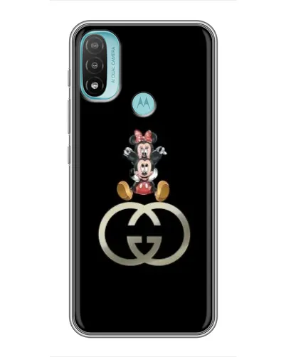 Чехол для Motorola MOTO E40 с картинкой «Минни Маус на лого»