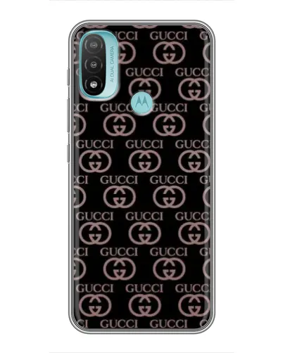 Чехол для Motorola MOTO E40 с картинкой «Классическая монограмма Gucci»