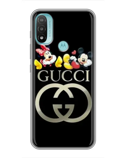 Чехол для Motorola MOTO E40 с картинкой «Gucci — герои Disney»