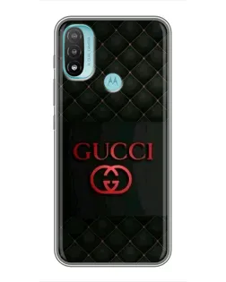 Чехол для Motorola MOTO E40 с картинкой «Gucci — стеганый черный»