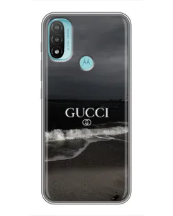 Чехол для Motorola MOTO E40 с картинкой «Gucci — морской прибой»