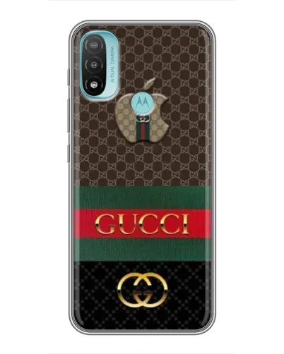 Чехол для Motorola MOTO E40 с картинкой «Gucci — брендированный десерт»