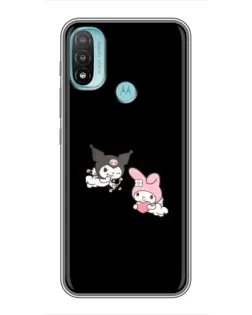 Чохол для Motorola MOTO E40 з картинкою «My Melody та Kuromi»