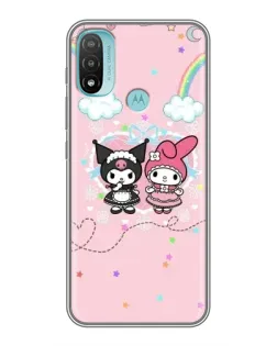 Чохол для Motorola MOTO E40 з картинкою «My Melody та Kuromi»