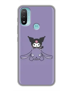 Чохол для Motorola MOTO E40 з картинкою «Kuromi на ліловому фоні»