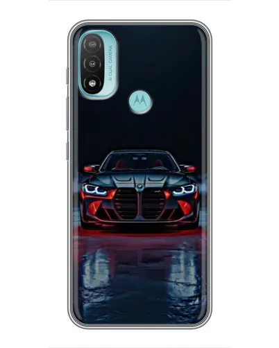 Чехол для Motorola MOTO E40 с картинкой «BMW на мокрой дороге»
