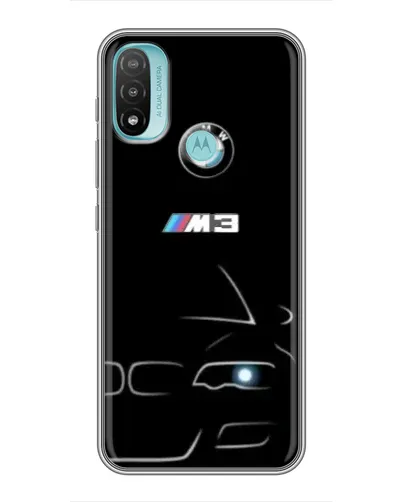 Чехол для Motorola MOTO E40 с картинкой «Минималистичный принт BMW M3»