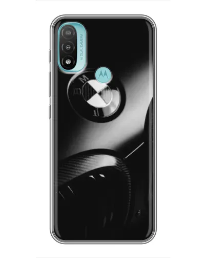 Чехол для Motorola MOTO E40 с картинкой «Эмблема BMW — макро»