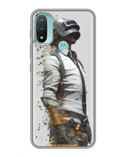 Чехол для Motorola MOTO E40 с картинкой «PUBG — боец в пыли» Чехол для Motorola MOTO E40 с картинкой «PUBG — боец в пыли»