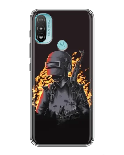 Чехол для Motorola MOTO E40 с картинкой «PUBG — огненный силуэт» Чехол для Motorola MOTO E40 с картинкой «PUBG — огненный силуэт»