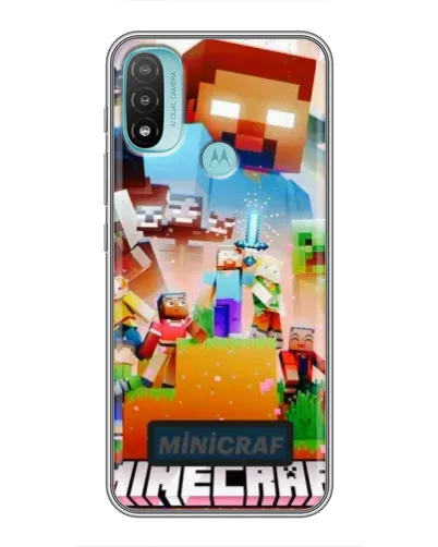 Чехол для Motorola MOTO E40 с картинкой «Minecraft герои игры»