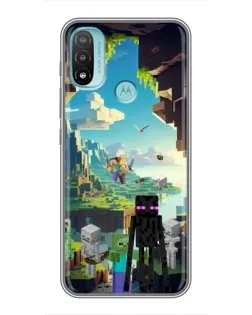 Чохол для Motorola MOTO E40 з картинкою «Ендермен у лісі»