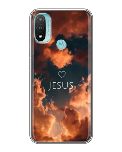 Чехол для Motorola MOTO E40 с картинкой «Сияние Имени Jesus»