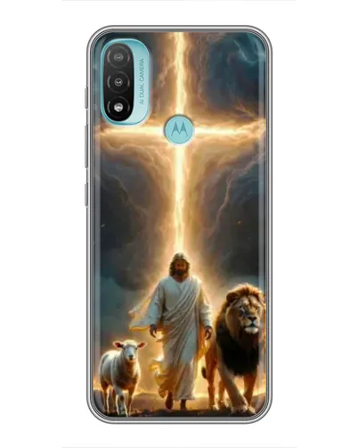 Чехол для Motorola MOTO E40 с картинкой «Лев Иуды и Свет»