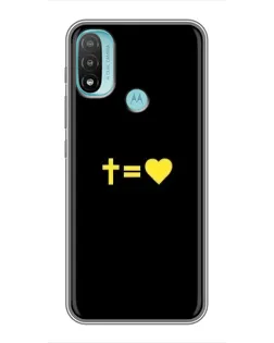 Чехол для Motorola MOTO E40 с картинкой «Сердце и Крест»