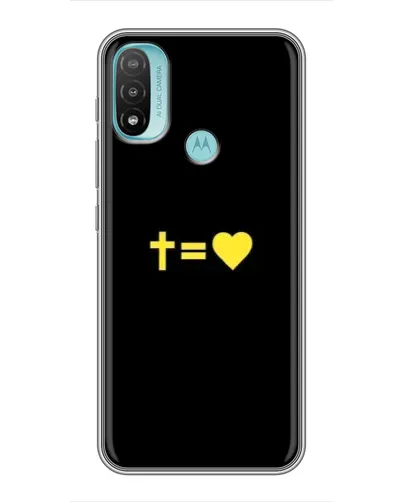 Чехол для Motorola MOTO E40 с картинкой «Сердце и Крест»