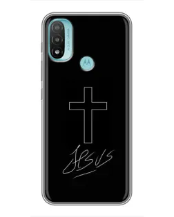 Чехол для Motorola MOTO E40 с картинкой «Графический крест Jesus» Чехол для Motorola MOTO E40 с картинкой «Графический крест Jesus»