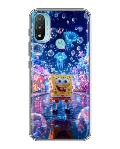 Чехол для Motorola MOTO E40 с картинкой «Неоновый океан»