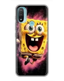 Чехол для Motorola MOTO E40 с картинкой «Взрывной Спанч Боб»