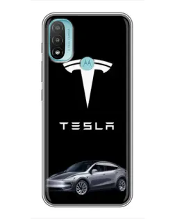 Чохол для Motorola MOTO E40 з картинкою «Tesla Model Y»