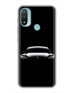 Чохол для Motorola MOTO E40 з картинкою «Фари Tesla Night»