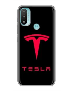Чохол для Motorola MOTO E40 з картинкою «Tesla Red Logo»