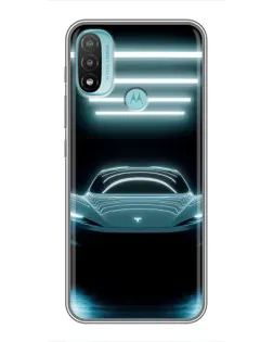 Чохол для Motorola MOTO E40 з картинкою «Tesla в неоні»