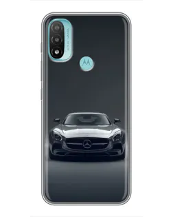 Чехол для Motorola MOTO E40 с картинкой «Mercedes на черном»