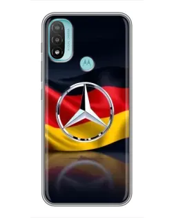 Чехол для Motorola MOTO E40 с картинкой «Mercedes — флаг Германии»