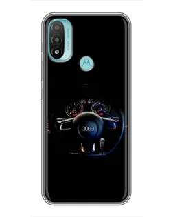 Чохол для Motorola MOTO E40 з картинкою «Салон Audi — кермо»