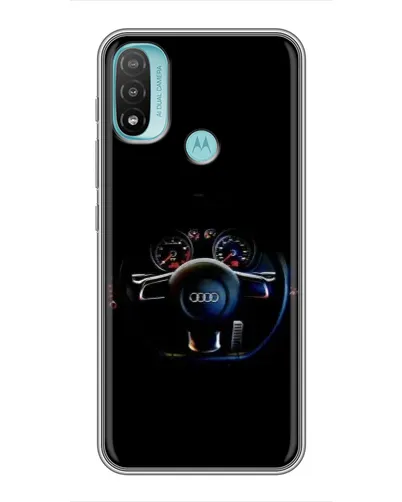 Чехол для Motorola MOTO E40 с картинкой «Салон Audi — руль»