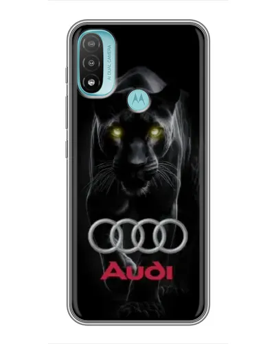 Чехол для Motorola MOTO E40 с картинкой «Пантера и Audi»