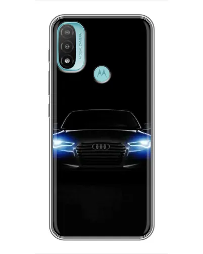 Чехол для Motorola MOTO E40 с картинкой «Audi в неоне»