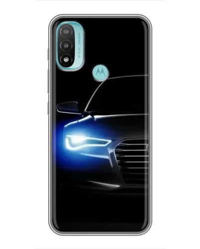 Чехол для Motorola MOTO E40 с картинкой «Неоновый взгляд Audi»