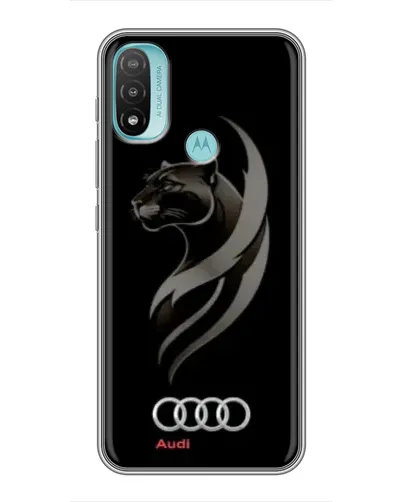 Чехол для Motorola MOTO E40 с картинкой «Графика — пантера и Audi»
