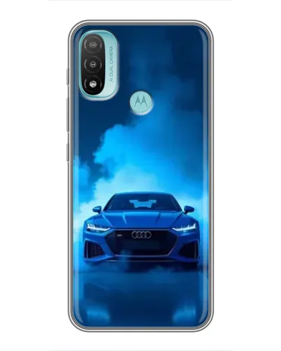 Чехол для Motorola MOTO E40 с картинкой «Audi — голубая энергия»