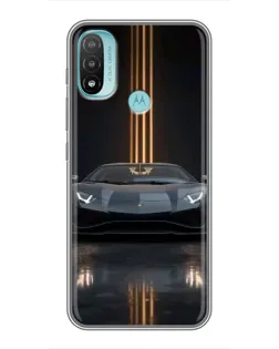 Чохол для Motorola MOTO E40 з картинкою «Lamborghini золоті лінії»