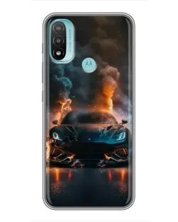 Чохол для Motorola MOTO E40 з картинкою «Lamborghini димна естетика»