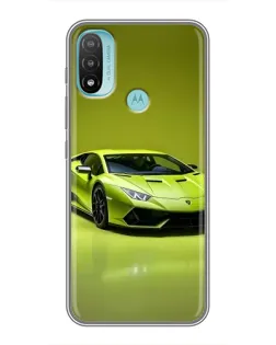 Чохол для Motorola MOTO E40 з картинкою «Салатовий Lamborghini Huracan»