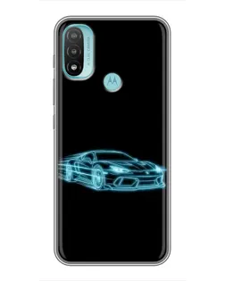 Чохол для Motorola MOTO E40 з картинкою «Неоновий контур Lamborghini»