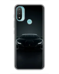 Чохол для Motorola MOTO E40 з картинкою «Чорний Lamborghini Aventador»