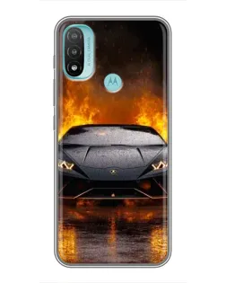 Чохол для Motorola MOTO E40 з картинкою «Lamborghini у вогні»