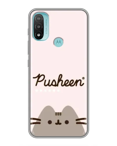 Чехол для Motorola MOTO E40 с картинкой «Pusheen логотип»