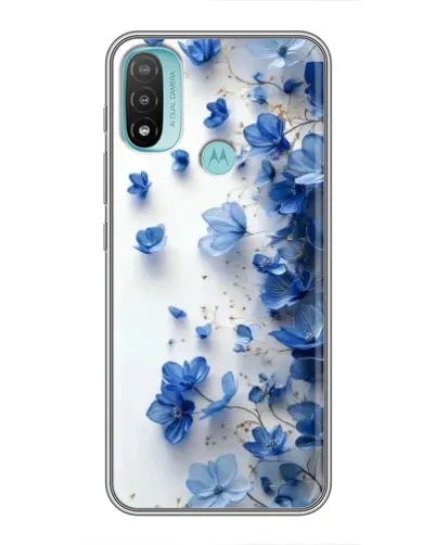 Чехол для Motorola MOTO E40 с картинкой «Голубой цветочный каскад» Чехол для Motorola MOTO E40 с картинкой «Голубой цветочный каскад»