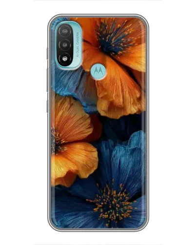 Чехол для Motorola MOTO E40 с картинкой «Яркая сине-оранжевая флора» Чехол для Motorola MOTO E40 с картинкой «Яркая сине-оранжевая флора»