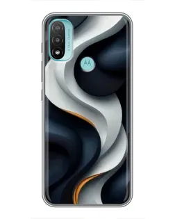 Чехол для Motorola MOTO E40 с картинкой «Объемные черно-белые ленты» Чехол для Motorola MOTO E40 с картинкой «Объемные черно-белые ленты»